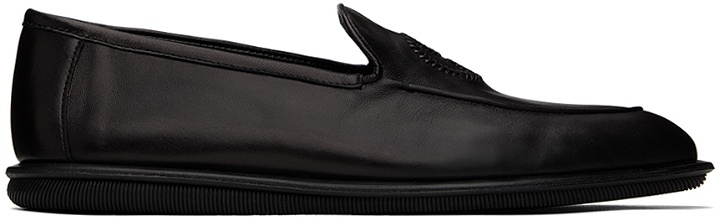 Photo: Giorgio Armani Black Vintage Nappa Leather Loafers
