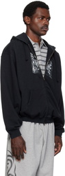 VETEMENTS Black 'Explicit Language' Zip-Up Hoodie