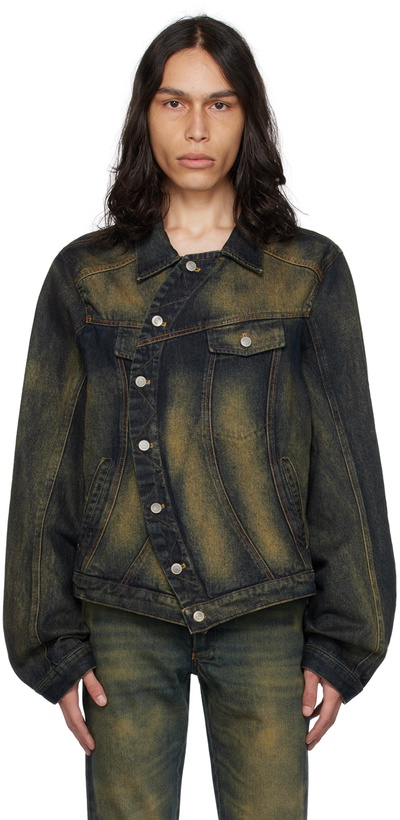 EGONlab Blue Wrapped Denim Jacket EGONlab