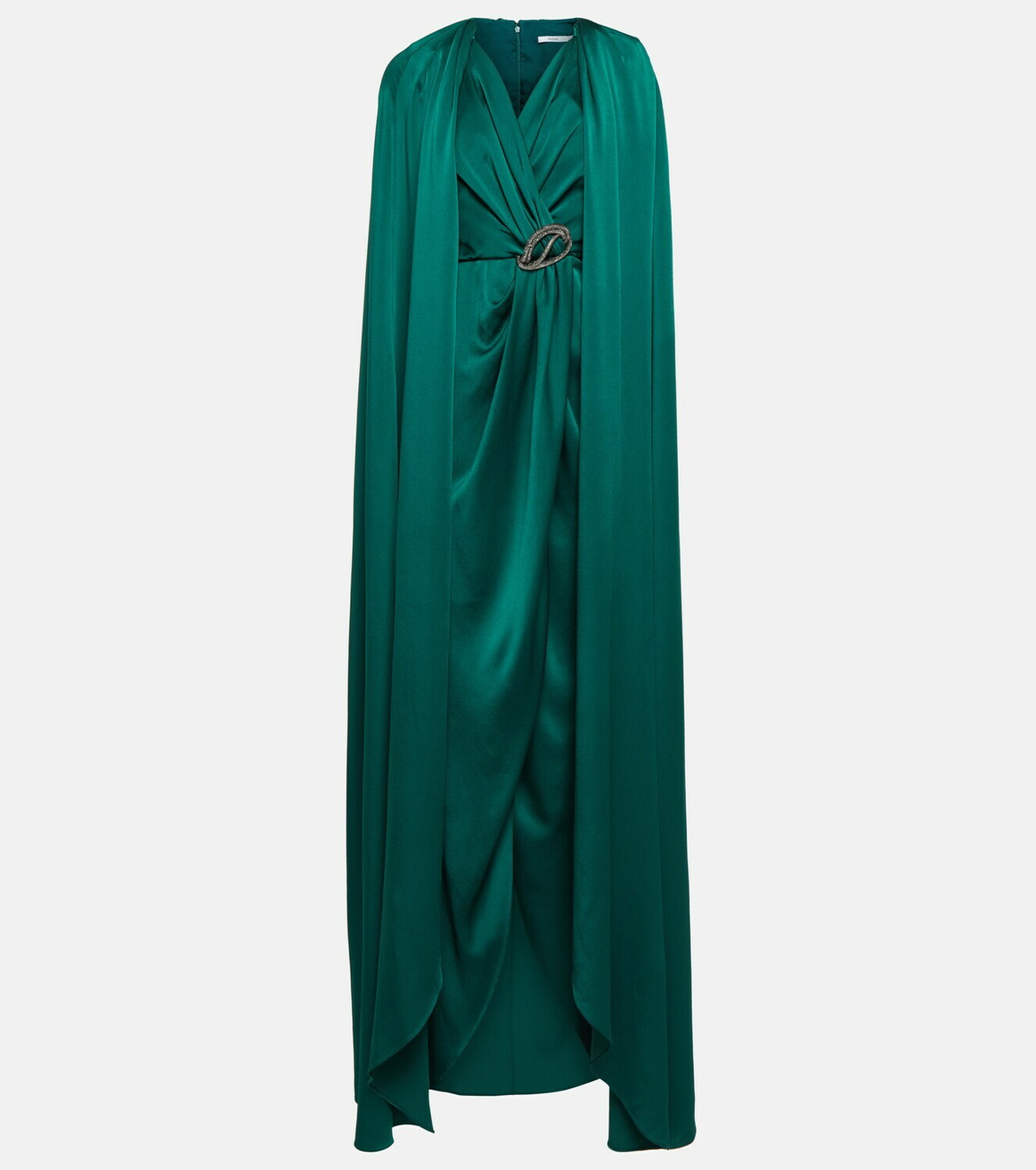 Safiyaa Irene cape-detail satin gown Safiyaa