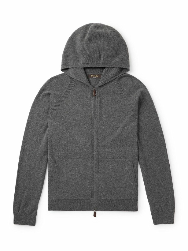 Photo: Loro Piana - Cashmere Zip-Up Hoodie - Gray