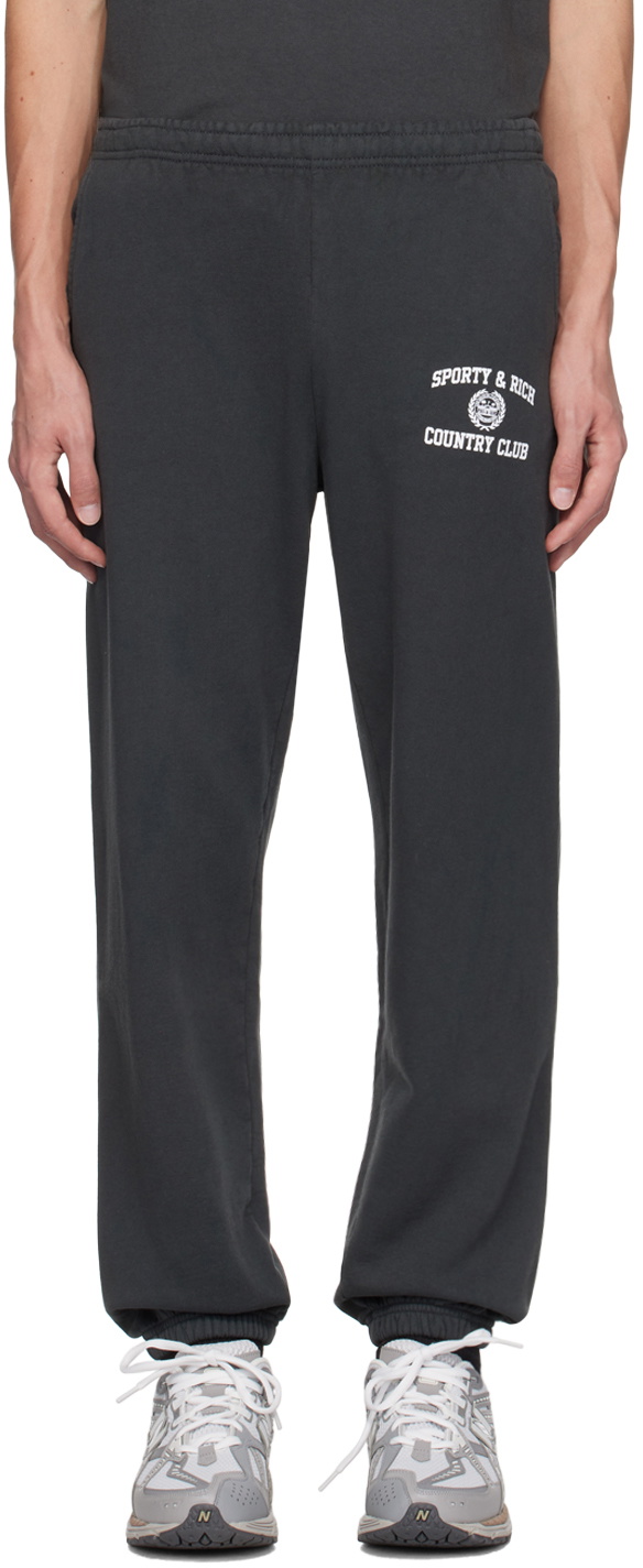 Sporty & Rich Men's Starter Sweat Pants in Heather Grey/Navy