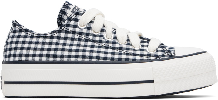 Photo: Converse Navy & White Chuck Taylor All Star Gingham Sneakers