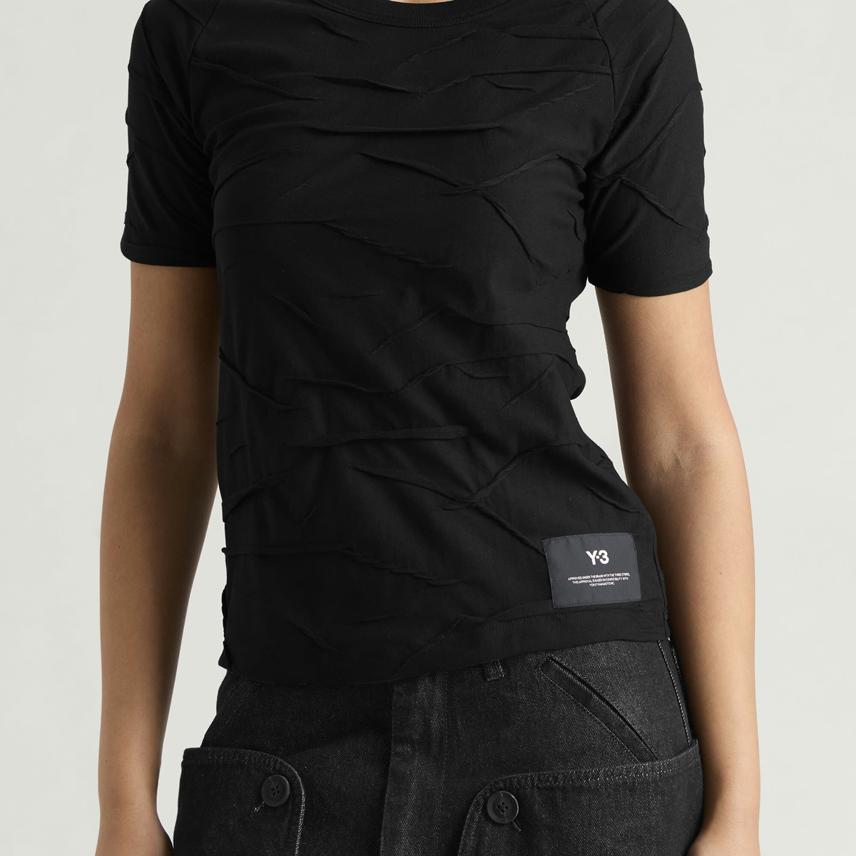 Y-3 Women's Patchwork Cut T-Shirt in Black