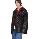 Maison Margiela Black Quilted Glossy Coat