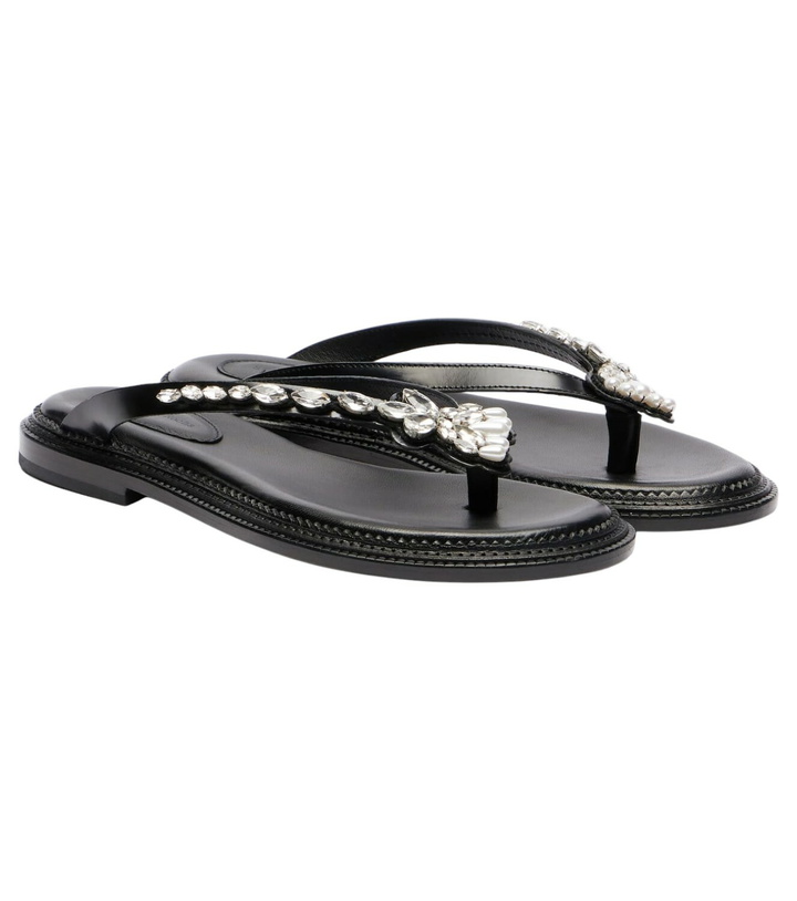 Photo: Simone Rocha Embellished leather thong sandals