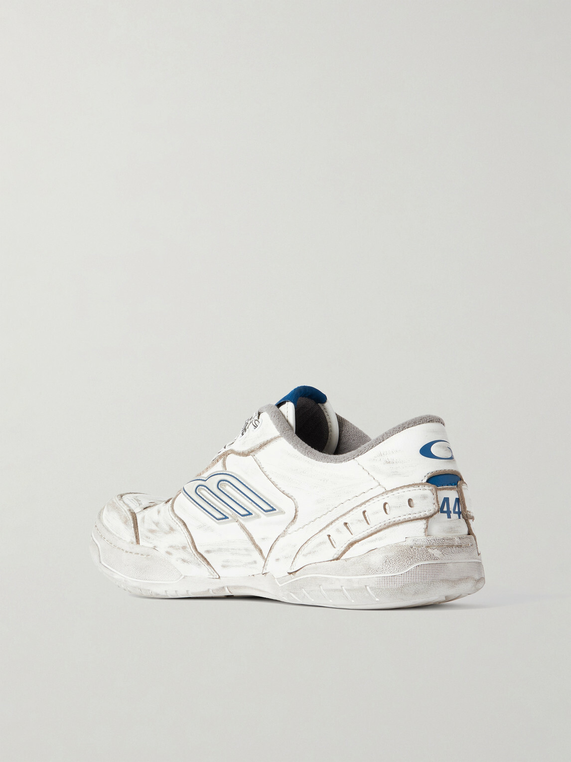 Balenciaga - Hamptons Logo-Appliquéd Distressed Leather Sneakers - White