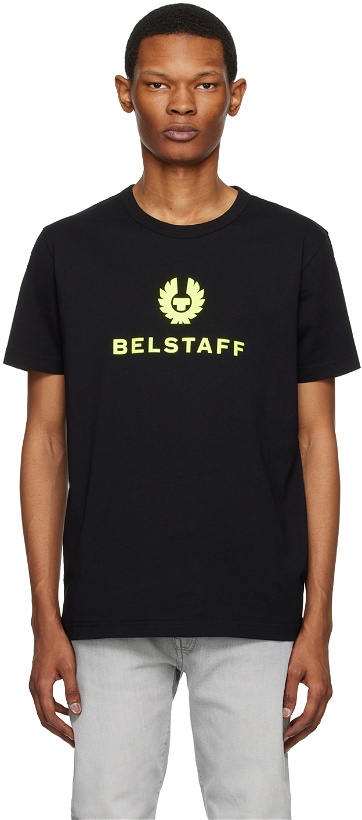 Photo: Belstaff Black & Yellow Crewneck T-Shirt