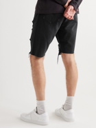 FRAME - L'Homme Slim-Fit Distressed Denim Shorts - Black