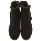 See by Chloe Black Shearling Louise Ankle Boots