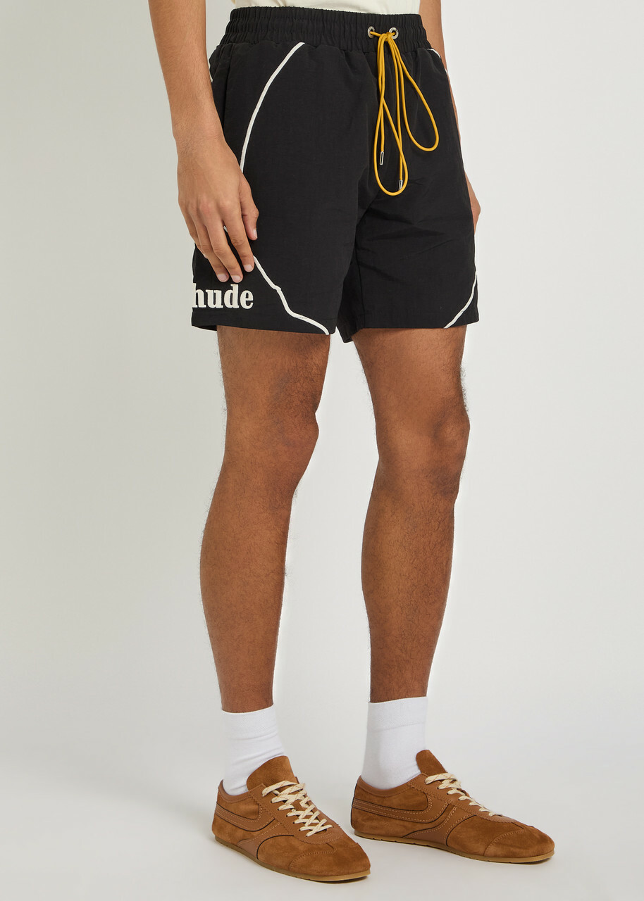 Rhude Moonlight Embroidered Shell Shorts Black