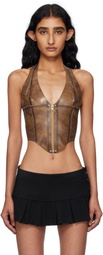 Miaou Brown Mara Latex Top