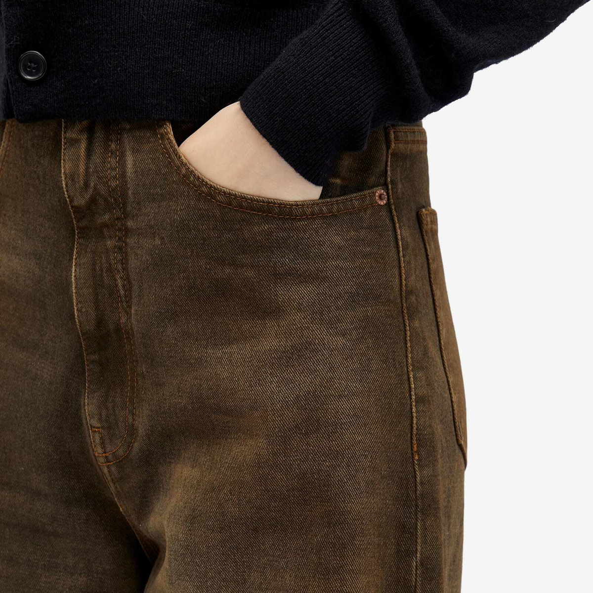 MM6 Maison Margiela Women's 5-Pocket Pants in Brown MM6 Maison