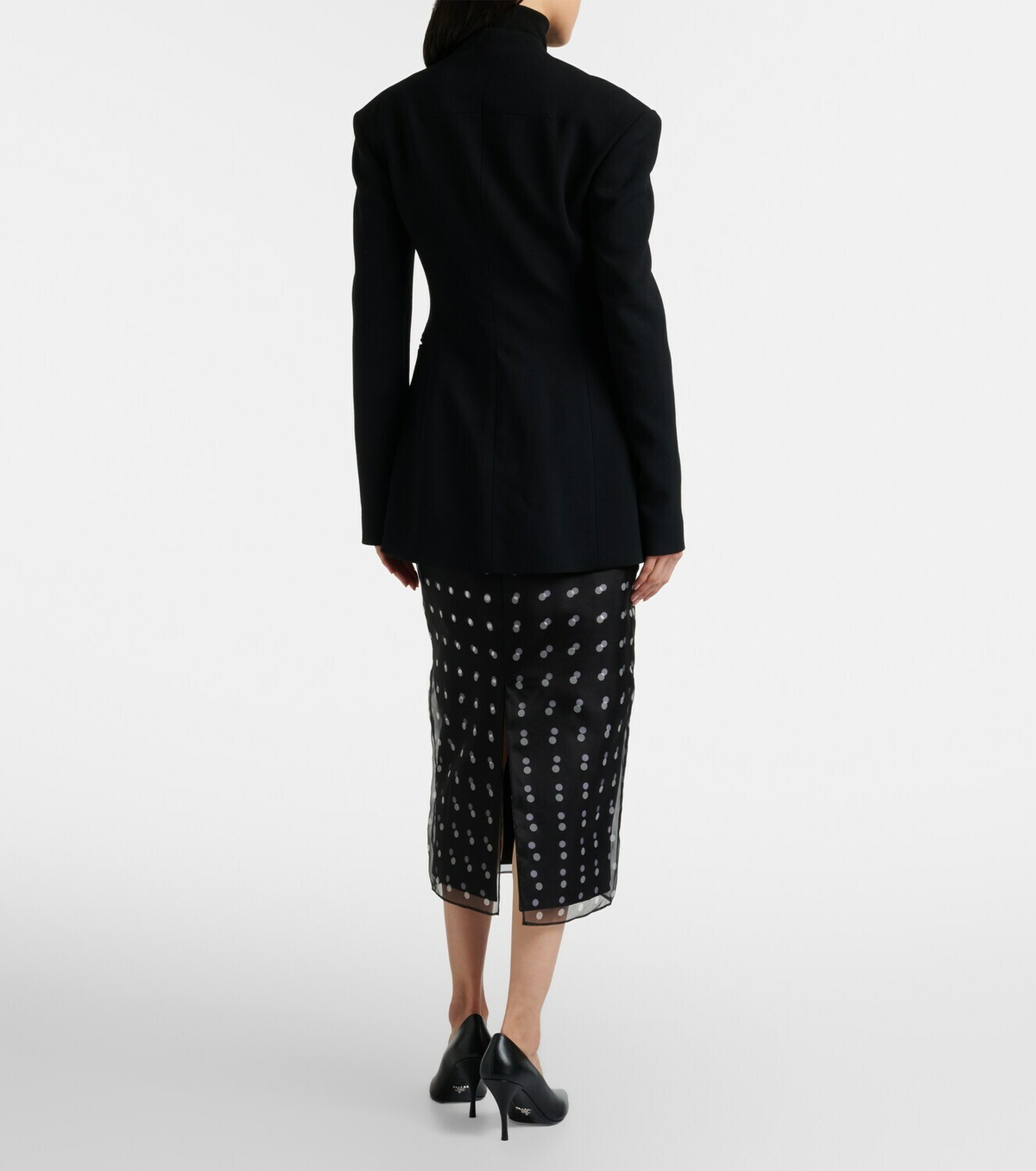 Emilia Wickstead Bethan polka-dot silk taffeta pencil skirt