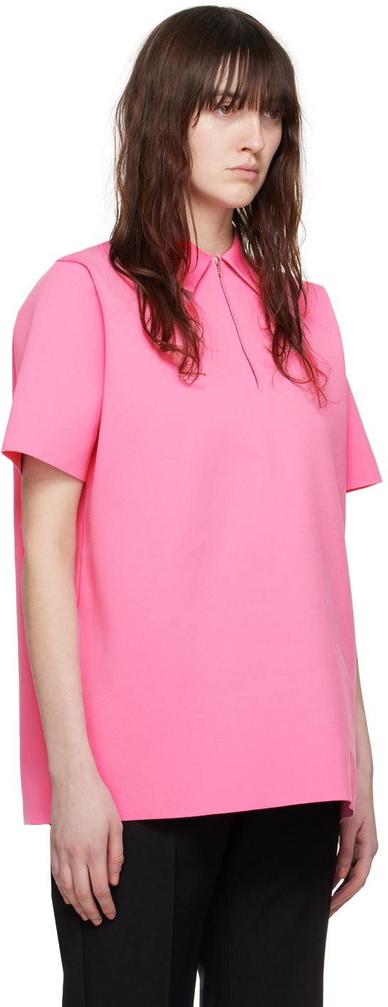 Jil Sander Pink Zip Polo