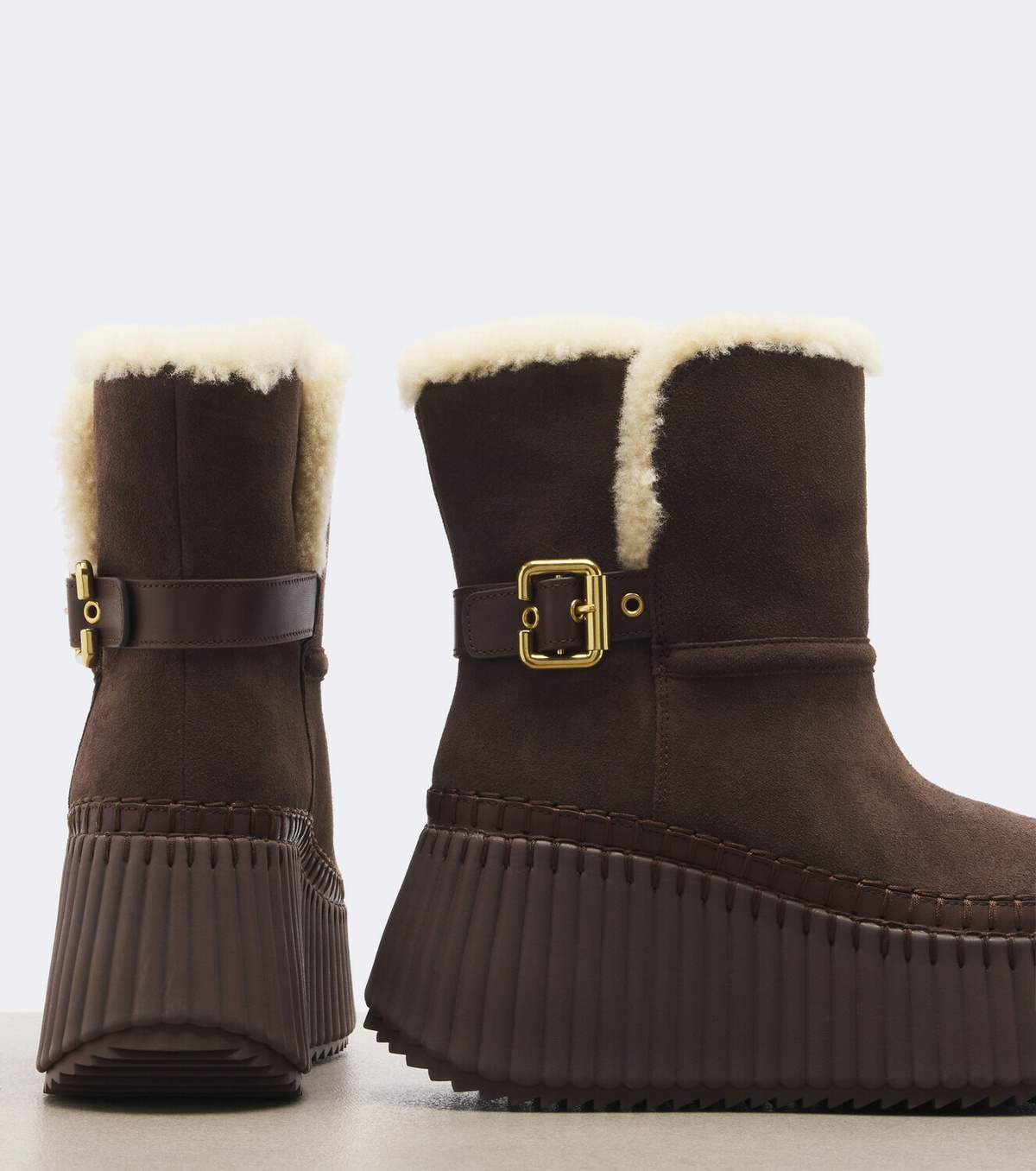 Chloé Nama suede platform ankle boots