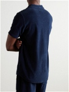 Oliver Spencer - Austell Ribbed Organic Cotton-Blend Terry Polo Shirt - Blue