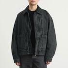 Dries Van Noten Men's Heavy Weight Denim Washed Jacket in Petrol
