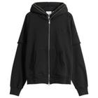 Le Père Men's Double Zip Hoodie in Black