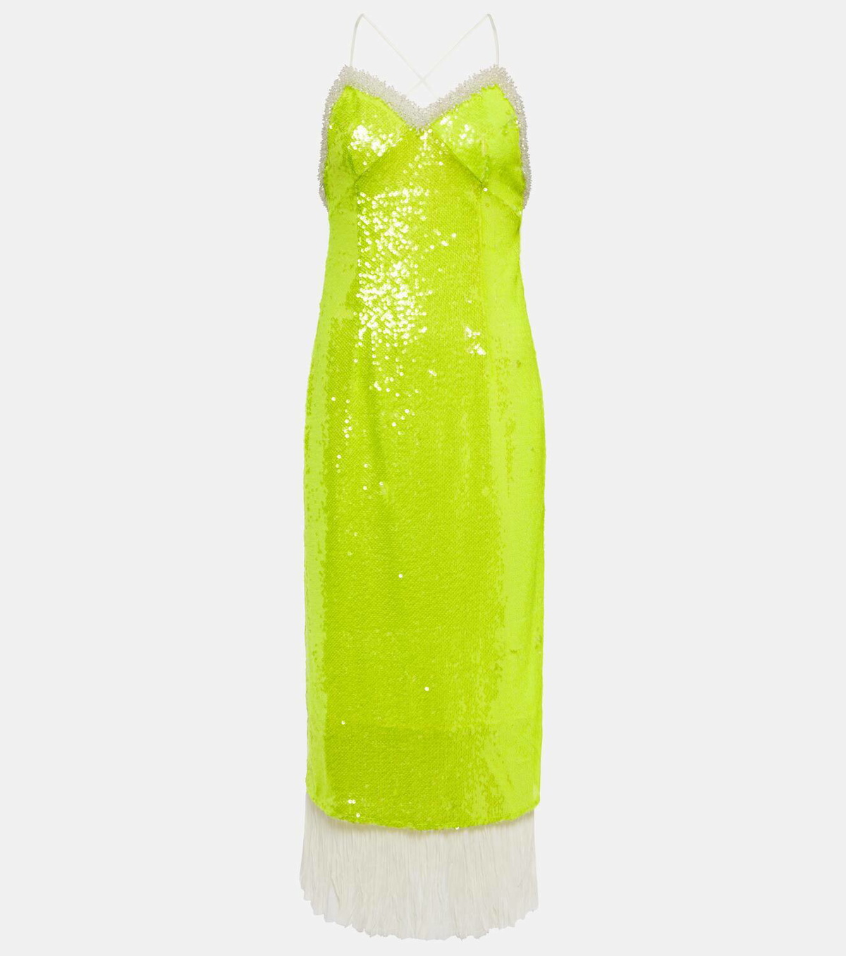 Xu Zhi Sequined organza midi dress