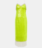 Xu Zhi Sequined organza midi dress