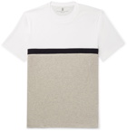 Brunello Cucinelli - Panelled Striped Cotton-Jersey T-Shirt - White