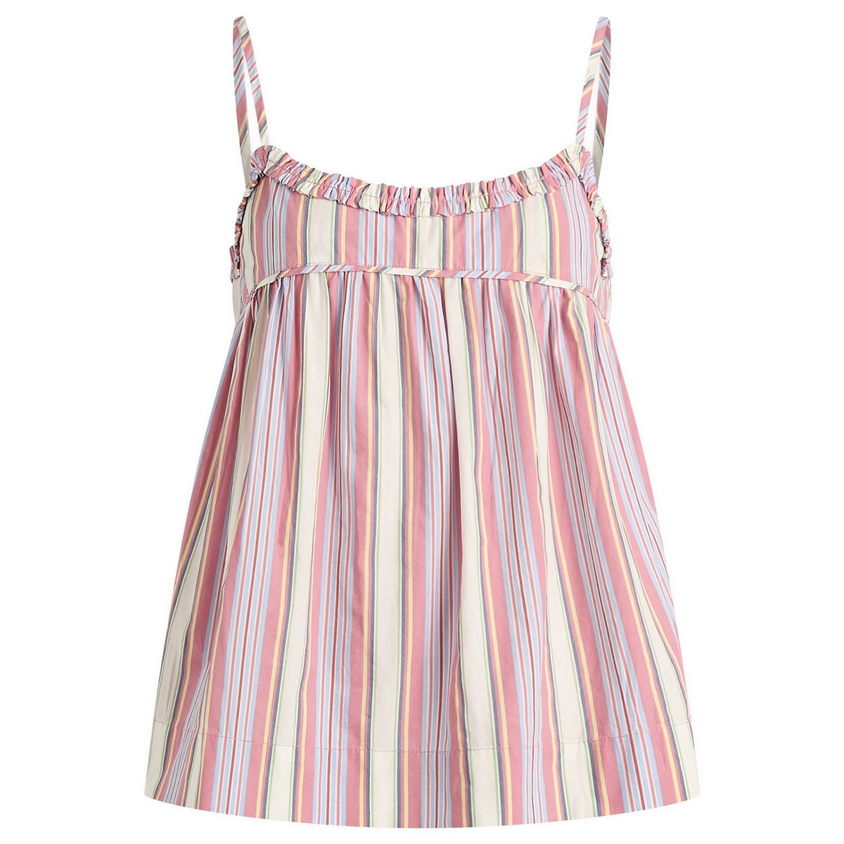 Damson Madder Women's Mafalda Ruffle Neck Top in Pink
