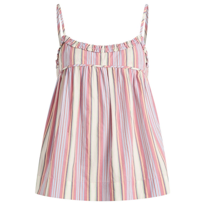 Photo: Damson Madder Women's Mafalda Ruffle Neck Top in Pink