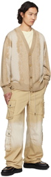Feng Chen Wang Beige & Off-White Gradient Denim Cargo Pants