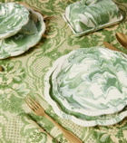Cabana Marbled set of 2 ceramic dessert plates