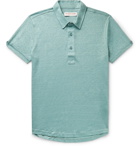 Orlebar Brown - Sebastian Slim-Fit Mélange Linen Polo Shirt - Green