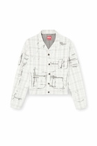 Diesel Denim jacket with peel-off effect - Denim Jackets Mens in Grey