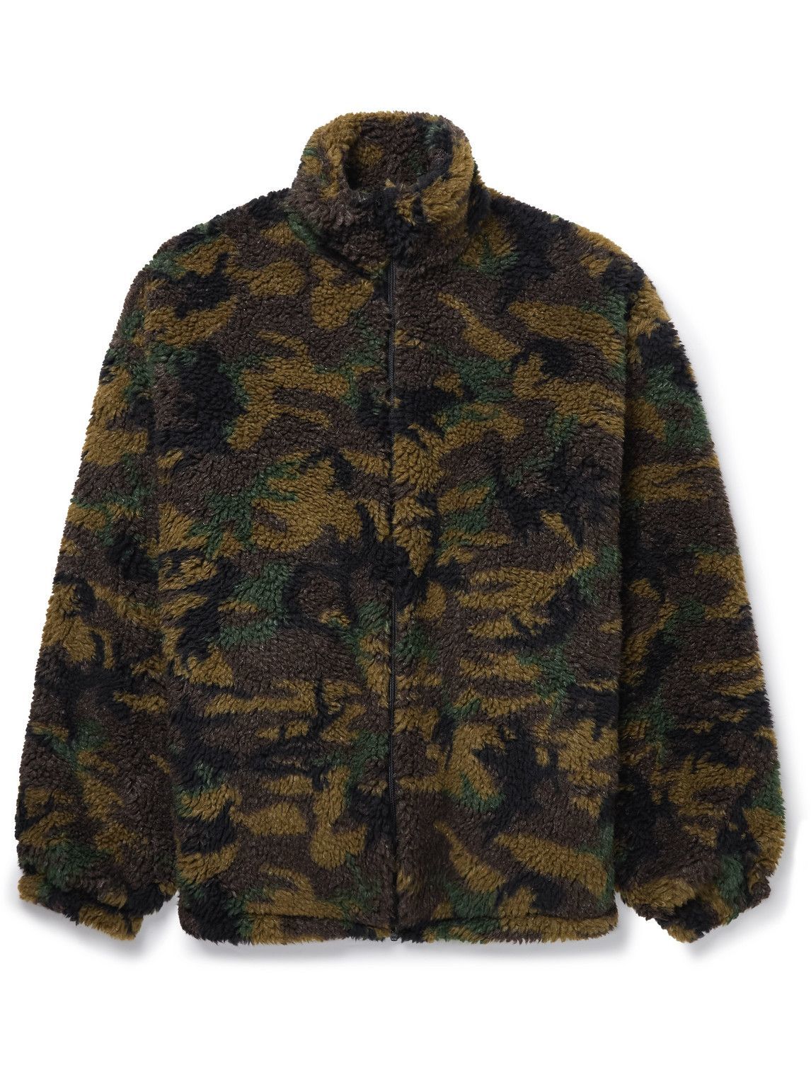 Balenciaga - Oversized Padded Camouflage-Print Fleece Jacket - Green ...