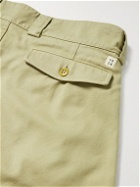 MAN 1924 - Army Straight-Leg Pleated Cotton-Twill Bermuda Shorts - Neutrals