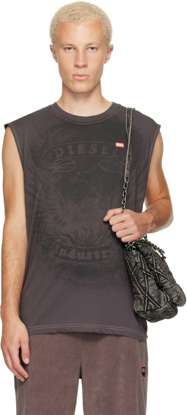 Photo: Diesel Gray Tonal Graphic Tank Top