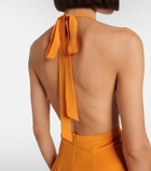 Saint Laurent A Dos Nu silk satin minidress