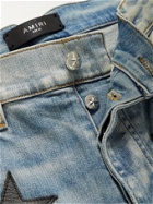 AMIRI - Chemist Skinny-Fit Leather-Appliquéd Jeans - Blue