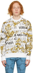 Versace Jeans Couture White Print Sweater