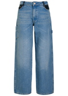 Damson Madder Drew Embroidered Relaxed Straight-leg Jeans Denim