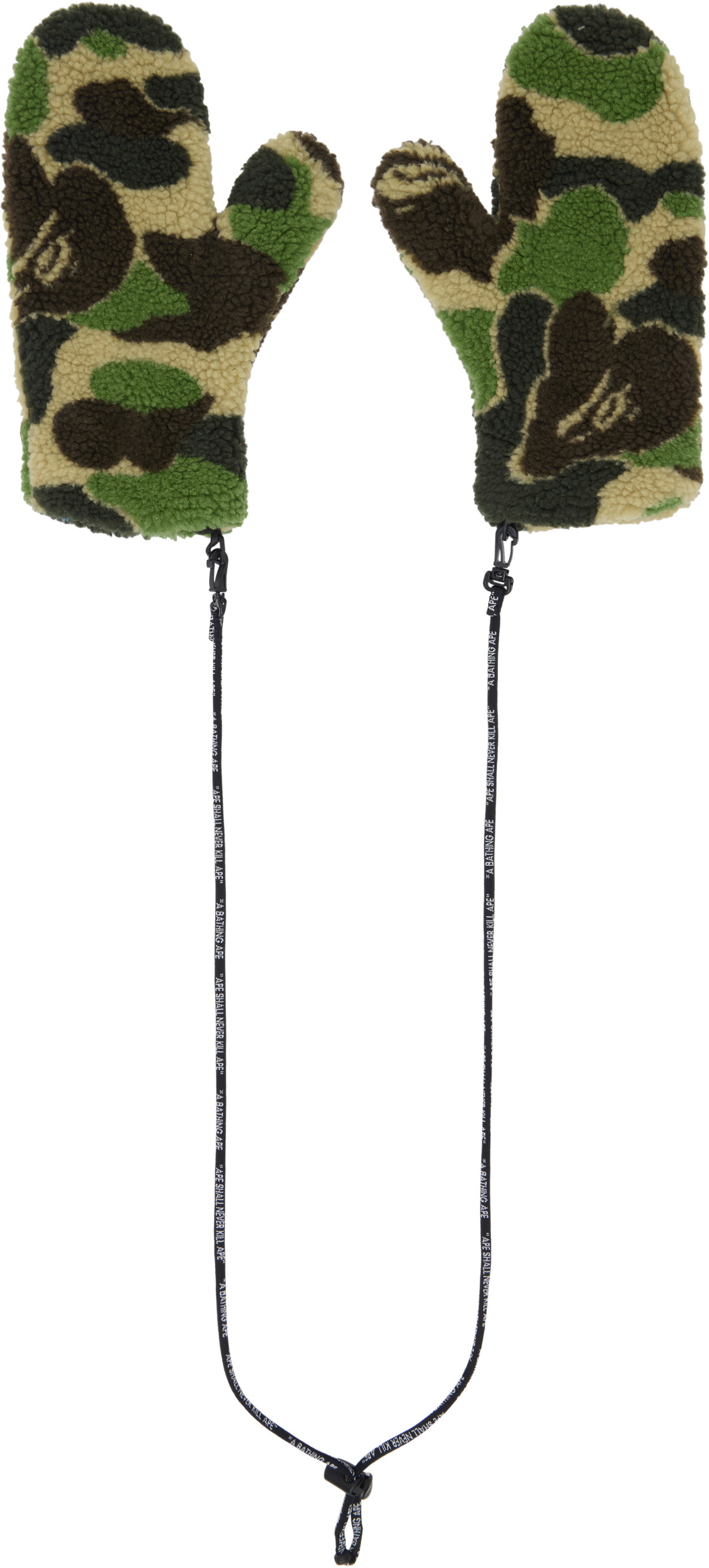 BAPE Green Abc Camo Boa Mitts