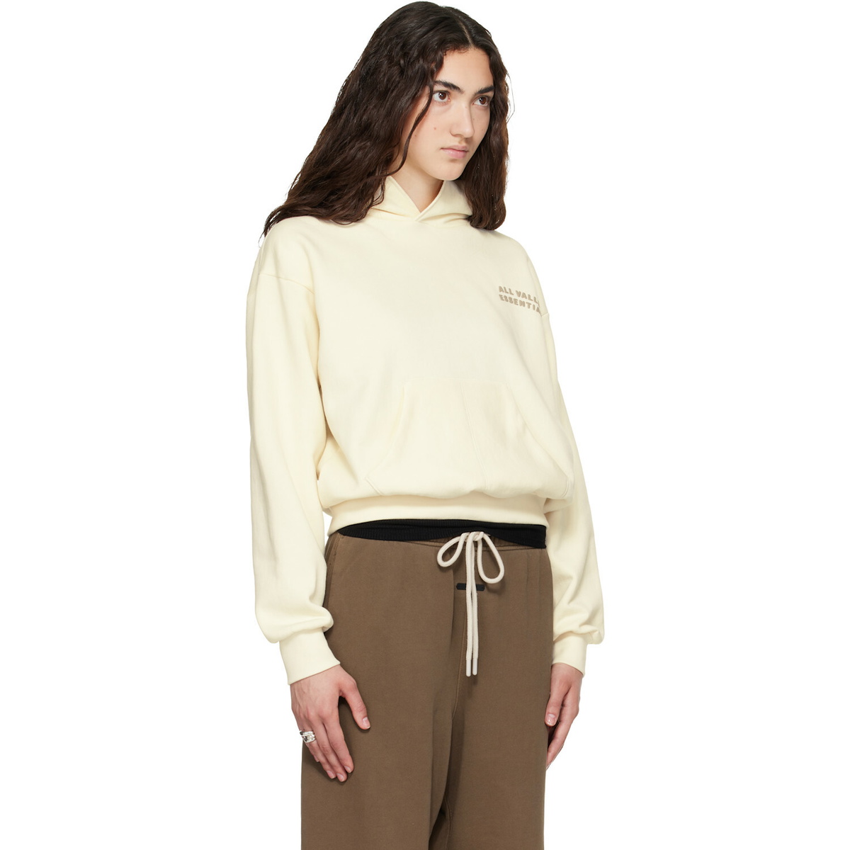 Fear of God ESSENTIALS Off-White 90s Fleece Hoodie