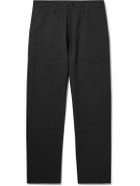 Monitaly - Fatigue Straight-Leg Linen and Cotton-Blend Trousers - Black