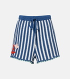 Alémais Crochet striped cotton shorts