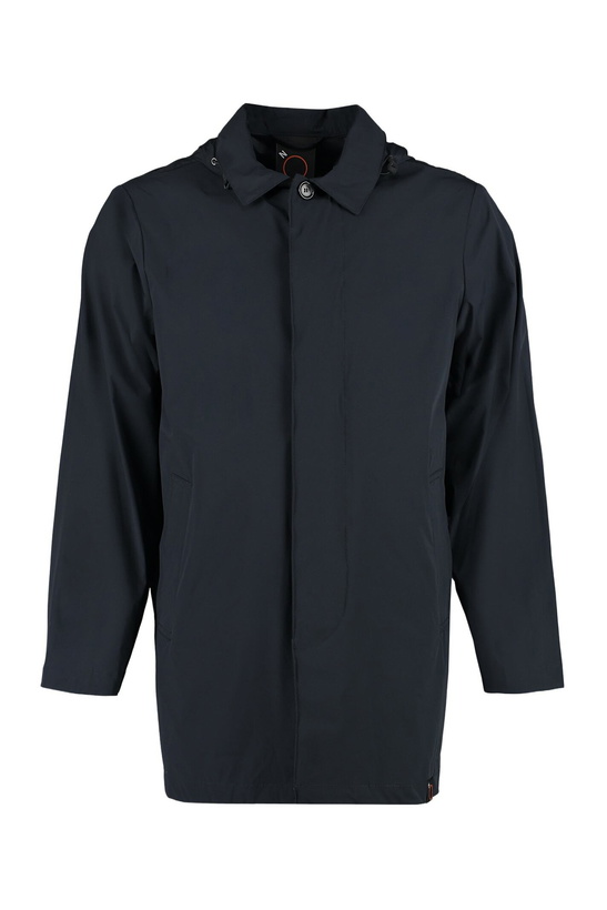 Photo: Aspesi Hooded Techno Fabric Raincoat