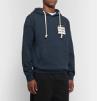 Maison Margiela - Appliquéd Loopback Cotton-Jersey Hoodie - Blue