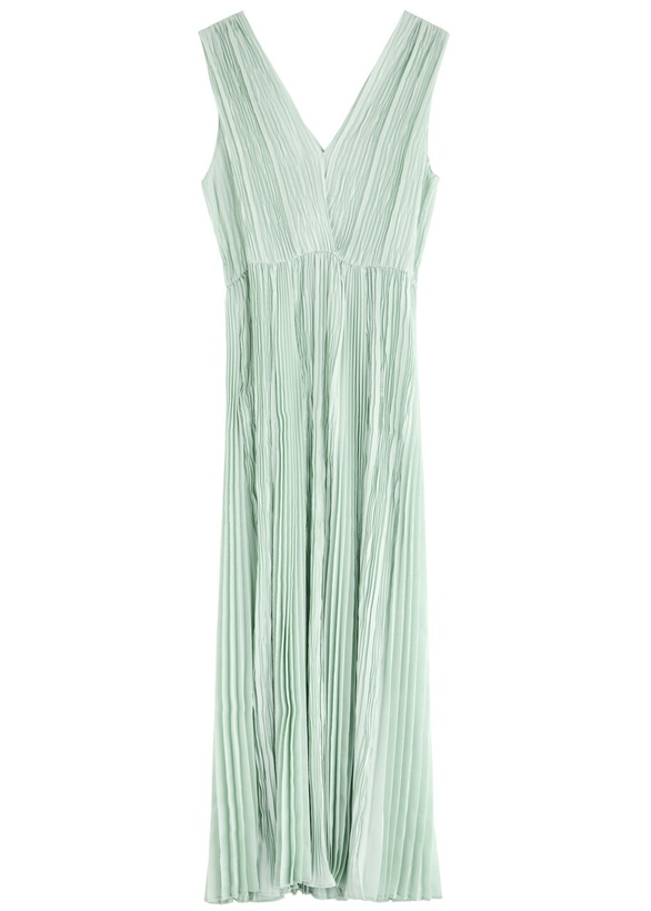Photo: Forte_forte Plissé Woven Midi Dress Light Green