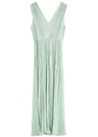 Forte_forte Plissé Woven Midi Dress Light Green