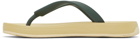 Suicoke Beige & Green ZAB Flip Flops