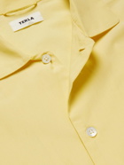 TEKLA - Camp-Collar Organic Cotton-Poplin Pyjama Shirt - Yellow