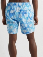 Onia - Charles Straight-Leg Long-Length Printed Swim Shorts - Blue